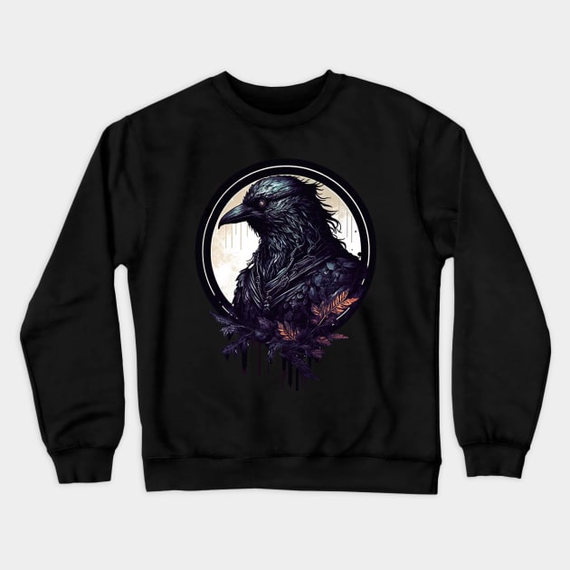 Gothic Raven Crewneck Sweatshirt by Mojitojoe